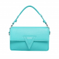 Preview: Shoulder bag made of grained calfskin turquoise